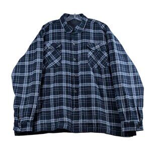 Vintage‎ Marlboro 2003 Reversible White Black Plaid Flannel Denim Shacket NWT